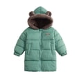 thumbnail image 2 of Cethrio Girls Puffer Jackets, Mid-Length Long Sleeve Lightweight Warm Winter Outerwear with Zipper Green Size 9-10T, 2 of 6