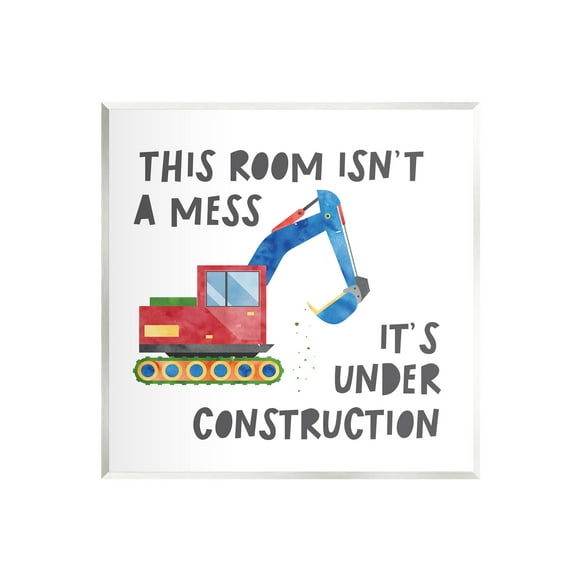 Stupell Industries This Room Is Under Construction Phrase Graphic Art Unframed Art Print Wall Art, Design by Jennifer McCulley