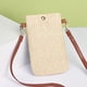 thumbnail image 4 of Bolsa De Paja Bolso De Paja Mini bandolera de paja de verano para mujer, cartera tejida para teléfono (beige con hebilla), 4 of 5