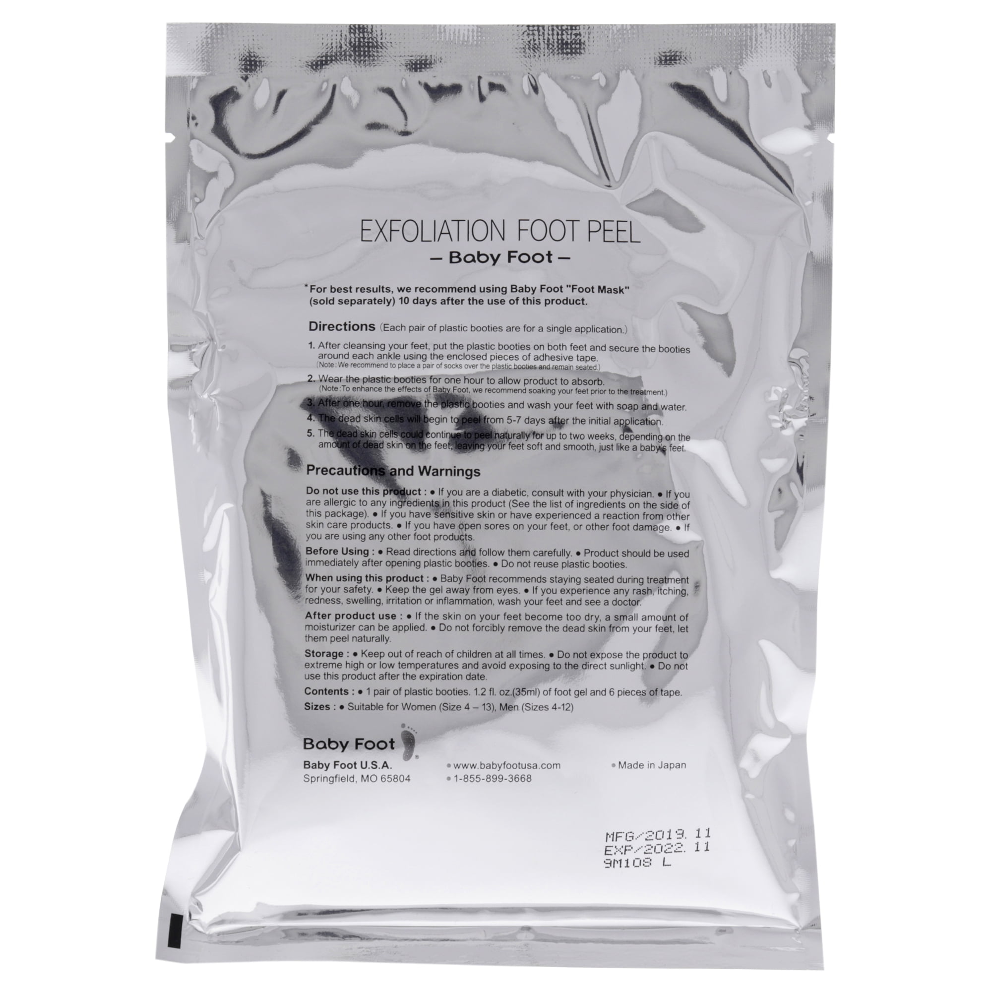 Original Exfoliant Foot Peel by Baby Foot for Women 1 Pc Foot Peel Walmart