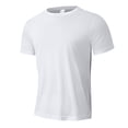 thumbnail image 4 of Men's Fitness Casual Breathable Slim-Fit Base Layer Running Gym T-Shirt Soft Moisture-Wicking Fabric All-Season Active Tees,White,XL, 4 of 6