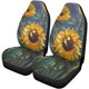 thumbnail image 1 of Juego de 2 fundas de asiento de coche ABPHQTO girasoles gris oscuro pintura al óleo universal, 1 of 4