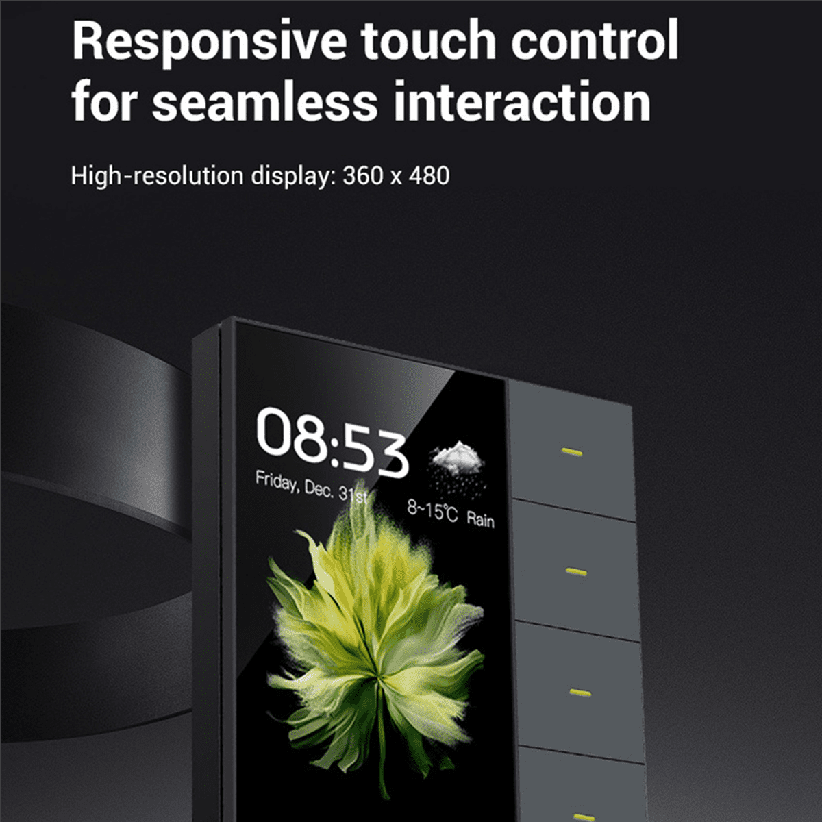 2pc 3.5Inch Smart Wall Switch Touch Screen 4 Groups Switch 8-Way Scene Radar Sensor Dimming Switch Curtain Tuya Zigbee A,2 x Smart Wall Switch