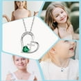 thumbnail image 6 of Heart Cross Birthstone Necklace Baptism Gifts First Communion Gifts Easter Birthday Christmas Gifts Jewelry for Goddaughter Women, 6 of 7