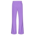 thumbnail image 4 of FAOWME Big Kids Girls Pants High Waisted Solid Color Comfortable Stretch Fashionable Flare Leggings Trousers For Daily Wear Purple 5-6 Years, 4 of 7