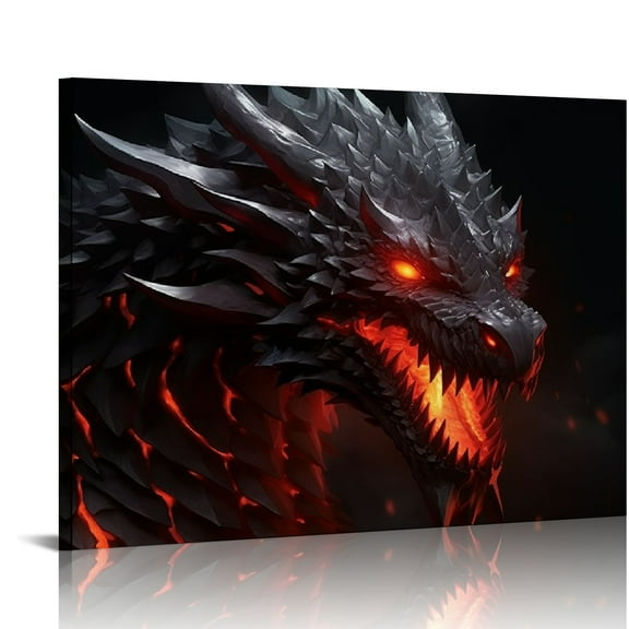 Awypu Game Room Decor Dragon Art - Gaming Room Decor for Men - Teen Boys Bedroom Decor - Dorm Room, Man cave - Sci Fi Gamer Wall Decor, Video game Room Decor - Dragon Decorations,