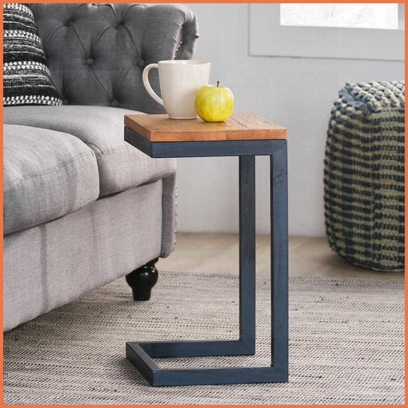 Firwood Coffee Table with Iron Base - Stable, Space-Saving & Stylish for Living Room