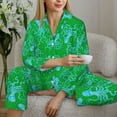 thumbnail image 6 of Fuzoiu Octopus1 Print Women's Long-Sleeved Pajama,Lounge Button Down Nightwear,Womens Notch Collar Pajama Set-Small, 6 of 7