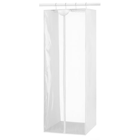 Whitmor Zippered Crystal Jumbo Hanging Garment Bag - Clear with White Trim - 20