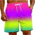 thumbnail image 5 of Xysaqa Mens Swim Trunks, Men's Big & Tall Board Shorts, Men Casual Breathable Gradient Summer Beach Shorts with Drawstring S-5XL, 5 of 9
