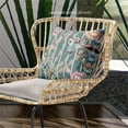 thumbnail image 3 of Amrita Sen Designs  26 x 26 in. Pond Peacock Broadcloth Indoor & Outdoor Zippered Pillow - Dark Green, Aqua & Pink, 3 of 4
