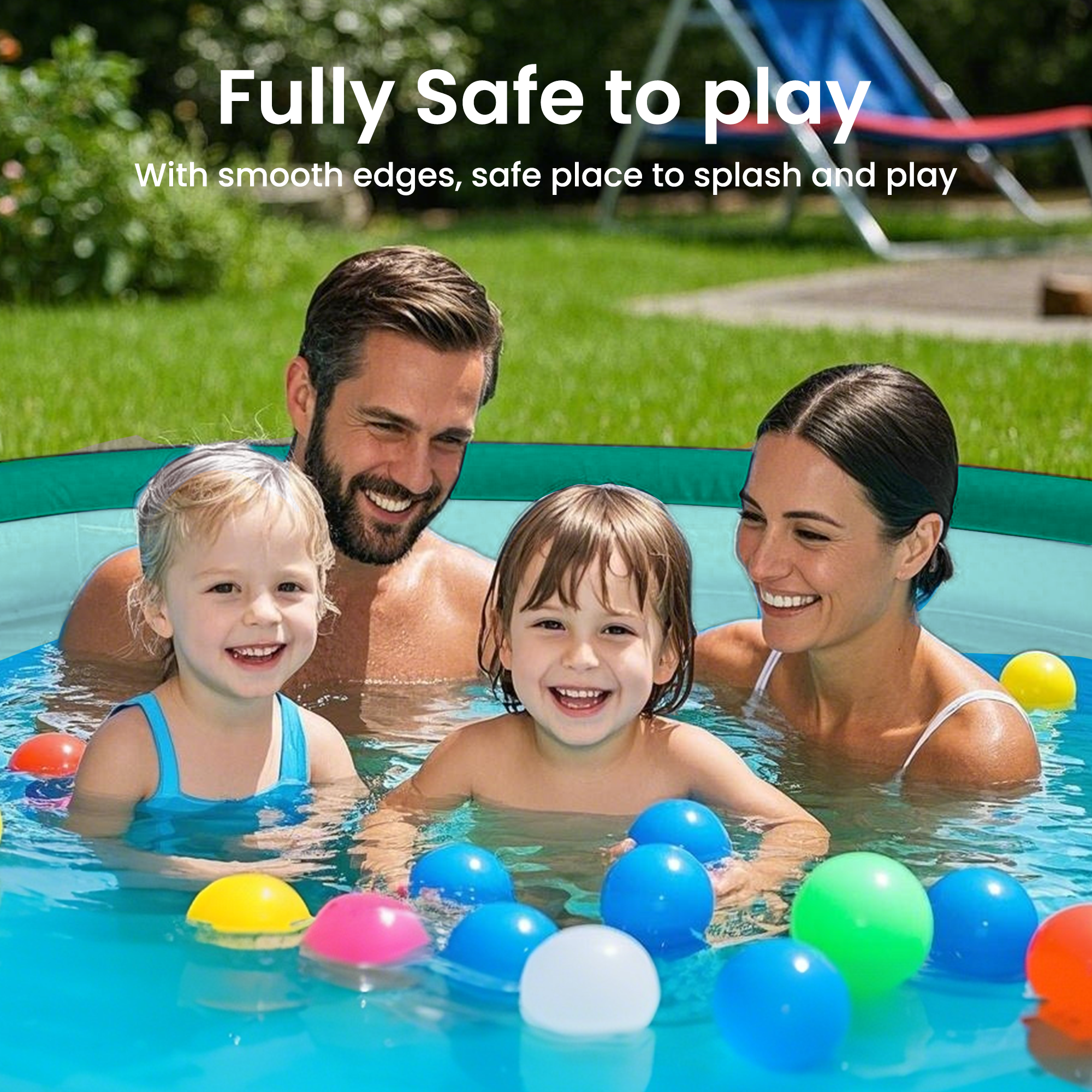 GVDV Inflatable Pool, 9.83 x 6 x 1.83 ft Family Swimming Pools for Kids, Toddlers, Infant, Adult, Rectangular, Thickened