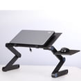 thumbnail image 5 of Raindrops Adjustable Laptop Stand Portable Folding Computer Desk with Side Mount Mouse Pad (Black), 5 of 8