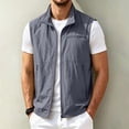 thumbnail image 2 of Men's Lightweight Outdoor Vest Full-Zip Waterproof Sleeveless Jacket for Travel Hiking Running Golf, 2 of 9