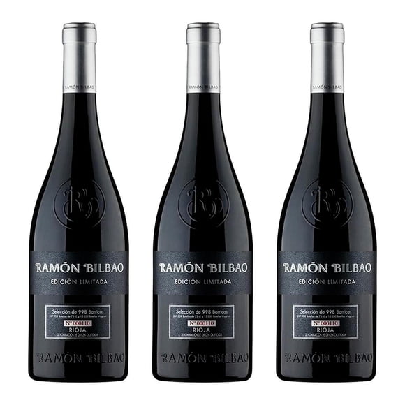 Paquete 3 botellas Vino Tinto Ramón Bilbao Edición Limitada 750 ml