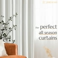 thumbnail image 3 of Curtainking Room Darkening Curtains for Bedroom, 84 Inch Length Linen Textured Drapes for Living Room, Thermal Insulated Light Blocking Curtains, Grommet Top Window Treatments 2 Panels, White, 3 of 9