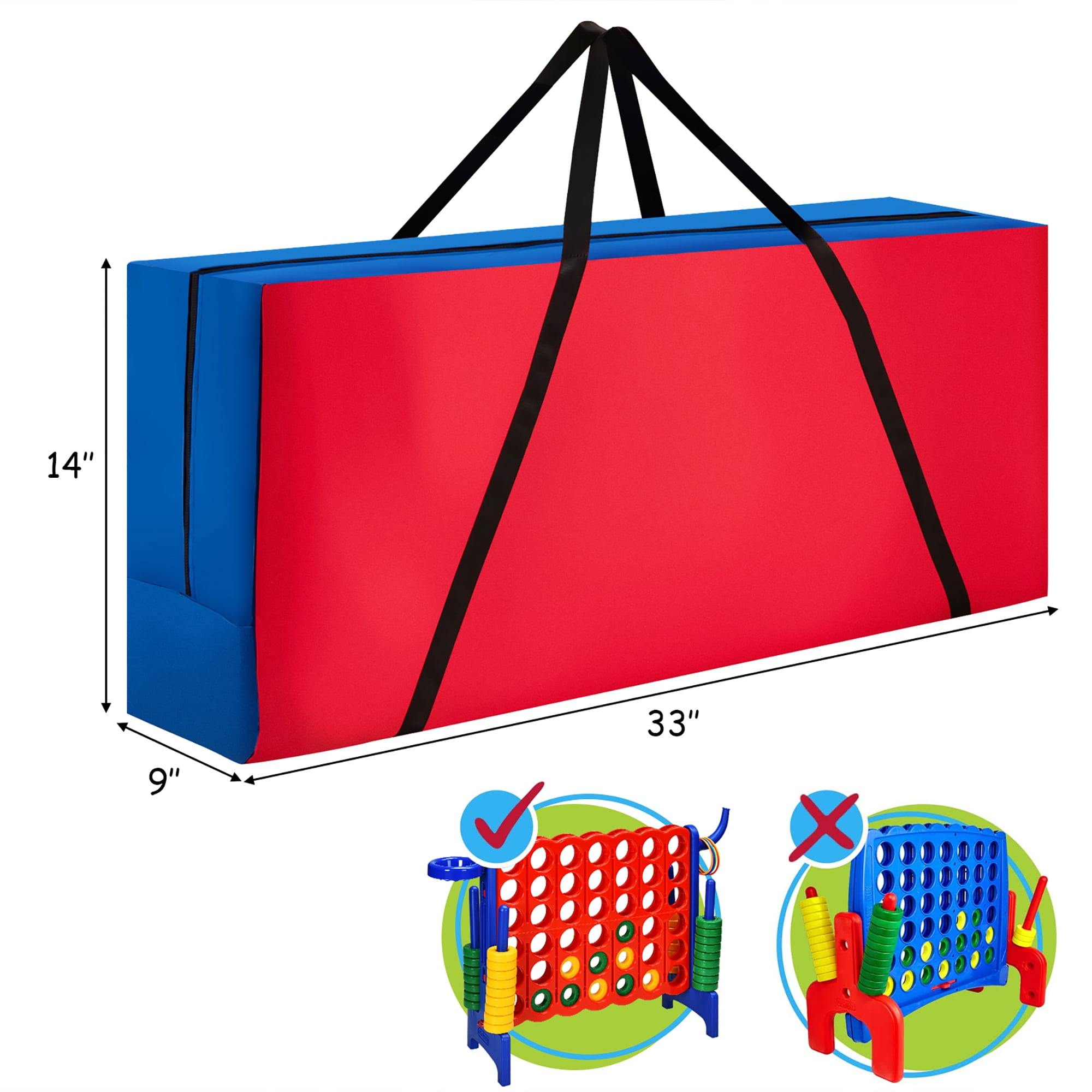 Costway Giant 4 in A Row Storage Bag Carrying Bag for Jumbo 4-to-Score Game Set Only Bag