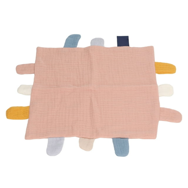 Estink Baby Tags Security Blankets Cotton Soft Baby Soothing Blanket with Colorful Tags (1 Count)