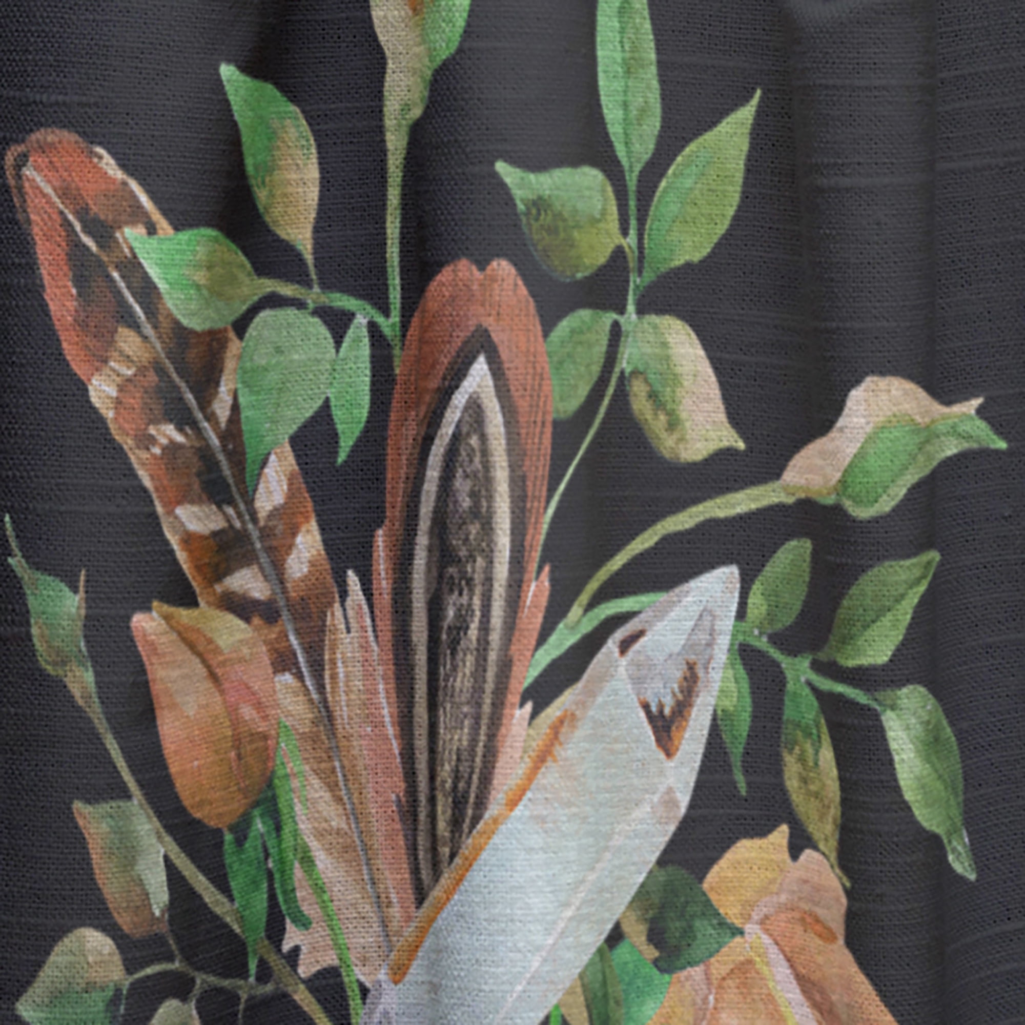 Designart 'Bituminous Bloom III' Floral Curtain Panel