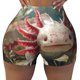 thumbnail image 2 of Balery Colorful Axolotl Underwater Pantalones cortos de entrenamiento estampados para mujer, sin costuras, ajustados, para gimnasio, yoga, correr, deportes, ejercicio activo, fitness.-Large, 2 of 8