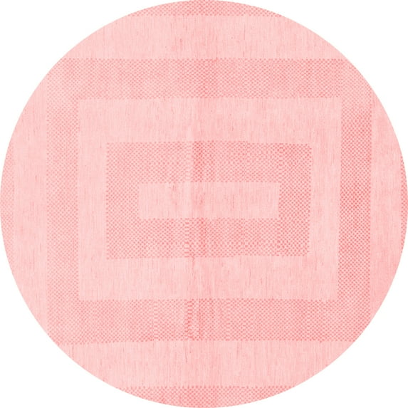 Ahgly Company Machine Washable Indoor Round Solid Red Modern Area Rugs, 3' Round