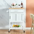 thumbnail image 3 of Kitchen Island on Wheels with Storage Drawers, Rolling Island for Kitchen Lockable Wheels, White, 3 of 7