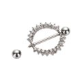 thumbnail image 3 of maskred Bague de Bar en Cristal Rond Mode Barre Piercing Bijou Blanc, 3 of 4