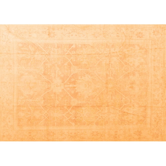 Ahgly Company Indoor Rectangle Abstract Orange Modern Area Rugs, 3' x 5'