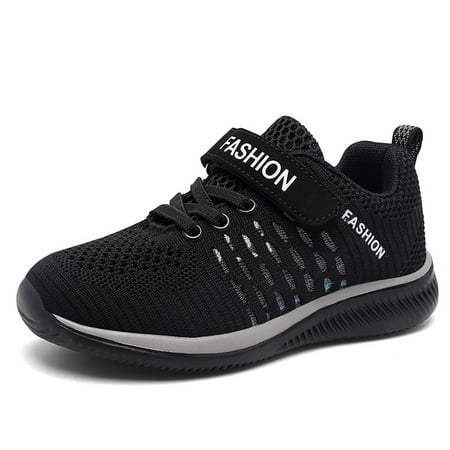 

Boys Casual Lightweight Sneakers Non-slip Mesh Breathable Lace-up Hook And Loop Fastener Shoes For Outdoor Sports