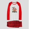 thumbnail image 4 of Family Matching Christmas Pajamas with Red Plaid Pants and Holy Cow Design, Sizes NB to 6XL with Pet Outfit, 4 of 7