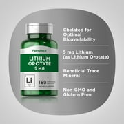 Lithium Orotate 5 mg | 180 Capsules | by Piping Rock