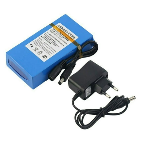 TrendyChic Portable DC 12V Rechargeable Lithium-ion Batteries Pack Blue with Charger 12V for Video Cameras, Bluetooth Devices, CD Players, MD Players,Portable DVD