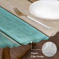 thumbnail image 4 of Round Table Cover 36-44 Inch Teal Green Brown Waterproof Reusable Table Cloth Round Fitted Vinyl Tablecloth with Elastic Edged for Parties Outdoors, Vintage Farmhouse Art Wooden Retro, 4 of 9