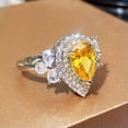 thumbnail image 6 of Luxury Pear Cut Cubic Zircon Women Jewelry Wedding 925 Silver Ring Sz 6-10, 6 of 9