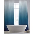 thumbnail image 5 of Navy Blue Ombre Sheer Curtains 108 Inch Length 2 Panels Set Window Treatments, Contemporary Gradient Abstract Art Rod Pocket Semi Curtains for Living Room/Bedroom/Kitchen Décor, 104"W x 108"L, 5 of 7