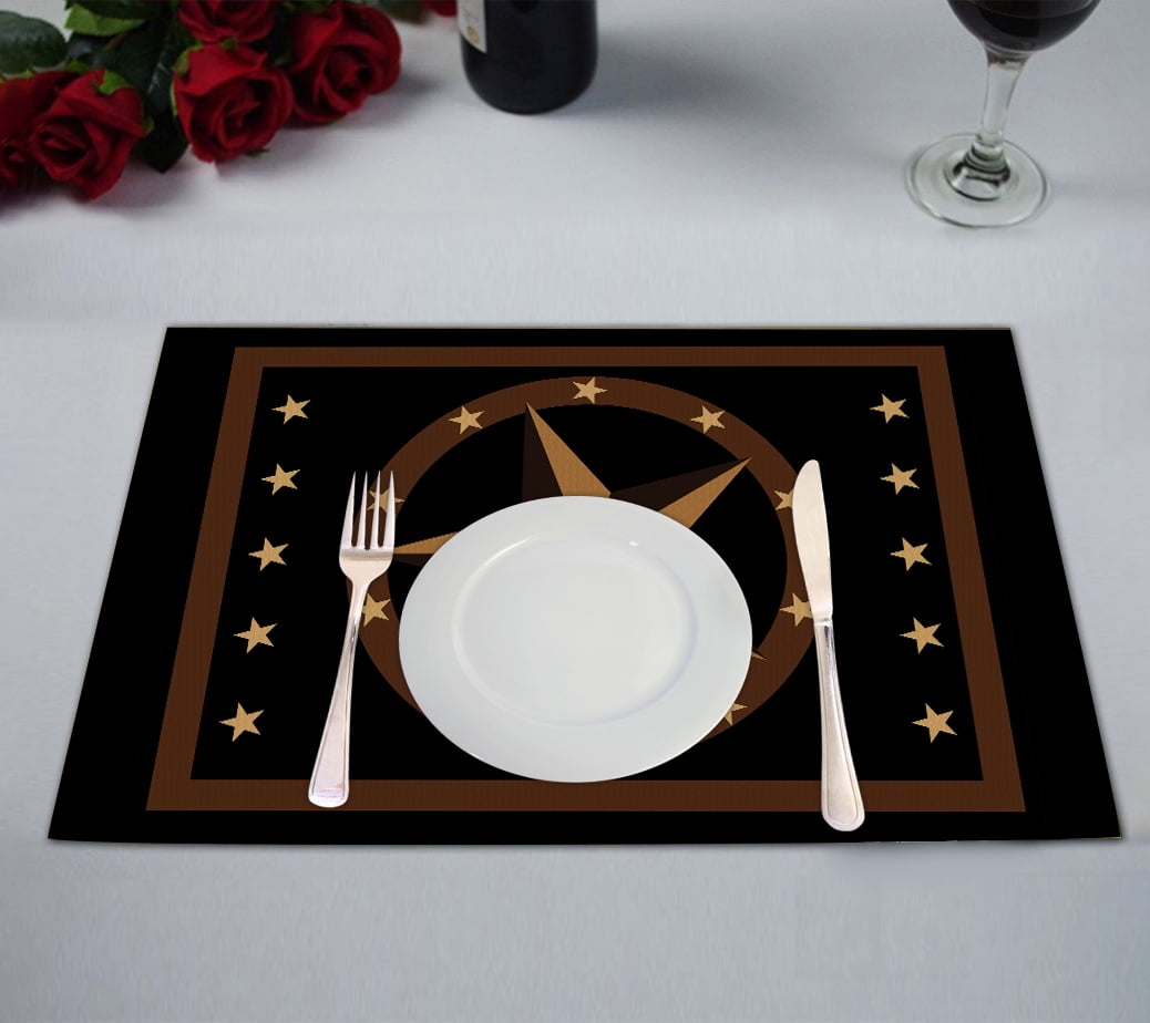 GCKG Texas Star Placemat,Texas Star Table Placemat 12x18 Inch Set of 2