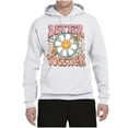 thumbnail image 2 of Wild Bobby Retro Better Together Daisy Smiley Face Checkered Background Vintage Unisex Hoodie Sweatshirt, White, 3X-Large, 2 of 6