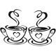 thumbnail image 5 of 10 piezas de pegatinas de pared extraíbles para tazas de café, calcomanías de vinilo para murales para cocina, restaurante, dos tazas, 5 of 5