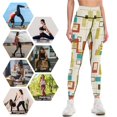 thumbnail image 4 of Leggings Rétro Modernes Abstraits Turquoise Orange Vert Olive Taille Haute pour Femmes, 4 of 5