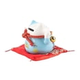 thumbnail image 3 of Lucky Cat Coin Bank 4.5in Exquisite Cute Bring Luck Good Wish Ceramic Fortune Cat Saving Pot Desk Decoration Blue, 3 of 4