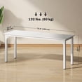 thumbnail image 2 of 71" White Computer Desk with Metal Legs - Industrial Style Office Desk for Home, Living Room & Dining Use - Spacious & Stable Workstation, 2 of 7