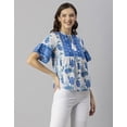 thumbnail image 4 of Moomaya Womens Printed Cotton Blouse, Boho Top, Short Sleeves Summer Top, 4 of 7