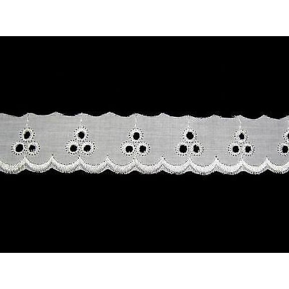 Lily 1" White Cotton Embroidery Eyelet Lace Trim Wholesale Lot Sewing Notions