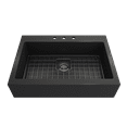 thumbnail image 4 of Bocchi 1551-0120 Nuova Pro 34" Undermount Single Basin Fireclay Kitchen Sink - Matte Dark, 4 of 7