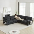 thumbnail image 6 of Modern 102.75" L-Shaped Corduroy Sectional Sofa for Living Room & Bedroom, 6 of 18