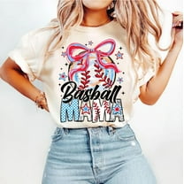 Baseball Mama Coquette T-Shirt, Brushstroke Baseball Tee, Game Day Baseball Shirt, Baseball Bow Shirt, Stars Doodle Baseball Mom