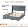 thumbnail image 6 of Sha Cerlin Full Size Lift Up Hydraulic Storage Bed Frame, Platform Bed with Fabric Upholstered Wingback Headboard, No Box Spring Needed, Blue Gray, 6 of 15