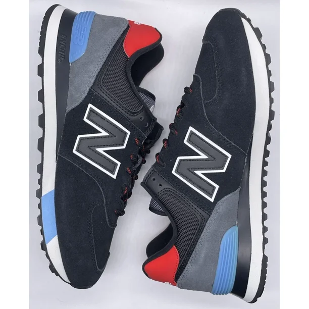 New Balance 574 Black Velocity Red ML574JHO Size 8.5 D NWOB Lifestyle Classic