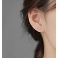 thumbnail image 3 of Tiny Puppy Paw Print Stud Earrings Sterling Silver Studs for Women, 3 of 6