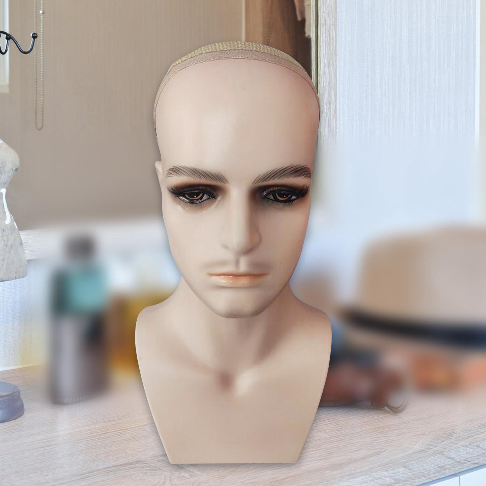 Stgfyxgs Male Mannequin Head with Shoulders Display Stand Beauty Styling Tool Training Head for Hats Businesses Beauty Salon Skin With Beard